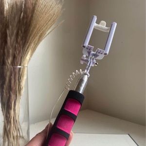 Selfie Stick Tripod Stand white pink universal